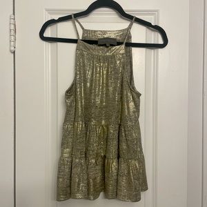 Anthropologie Sunday in Brooklyn Metallic Top XS